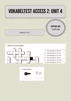 Vorschau - Test - Vokabeltest Access 2 Unit 4 - Part A - Deckblatt