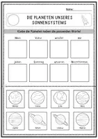 Vorschau - Arbeitsblätter - Schneiden & Kleben Merkspruch - Unser Sonnensystem (Planeten) - Seite 2
