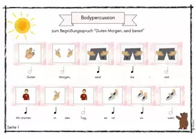 Vorschau - Arbeitsblätter - Begrüßungsspruch mit Bodypercussion - Seite 1