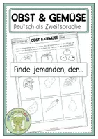Vorschau - Aufgabenkarten - OBST & GEMÜSE Finde jemanden, der - Deckblatt
