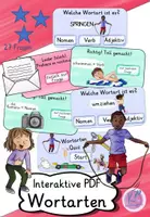 Vorschau - Fördermaterial/Inklusion - interaktive PDF Wortarten (Verben, Nomen und Adjektive) - Deckblatt