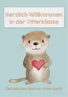 Vorschau - Bildkarten - Otter - Otterklasse - Willkommen - Türschild - Klassenraumdeko - Seite 1