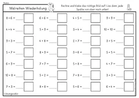 Vorschau - Arbeitsblätter - Kleines Einmaleins Test, Wiederholung, 1x1 - Seite 1