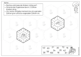 Vorschau - Arbeitsblätter - 1x1 Bienenwaben, Rechnen und Kleben - Seite 3