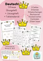 Vorschau - Unterrichtsreihen - Übungsheft Silbenkönige, Vokale, Königsbuchstaben 1.Klasse - Deckblatt
