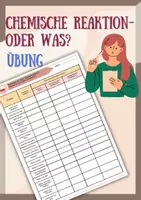 Vorschau - Arbeitsblätter - Übungen zu chemischen Reaktionen - Tabelle - Deckblatt