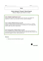 Vorschau - Test - Klausur - Redeanalyse - Gloria Steinem's Women's March Speech - Women's Rights and Collective Action - Seite 1