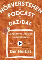 Vorschau - Arbeitsblätter - AB Hörverstehen | Podcast | Thema Herbst | DaF DaZ - Deckblatt