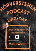 Vorschau - Arbeitsblätter - AB Hörverstehen | Podcast | Thema Halloween | DaF DaZ - Deckblatt