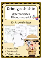 Vorschau - Arbeitsblätter - Übungsblätter Wortschatz Krimi Krimigeschichte Kriminalgeschichte - Deckblatt