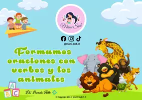 Vista previa - Juegos / Gamificación - FORMANDO ORACIONES CON VERBOS Y LOS ANIMALES - Portada