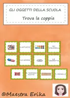 anteprima - Giochi - "Gli oggetti della scuola "Memory-Trova la coppia - Pagina di copertina