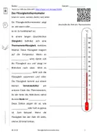 Vorschau - Arbeitsblätter - Flüssigkeitsthermometer - Deckblatt