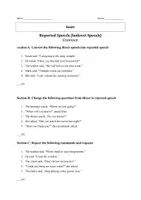 Vorschau - Arbeitsblätter - Klassenarbeit - Reported Speech (Indirect Speech) - Seite 1