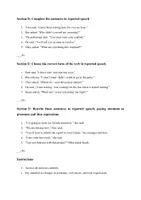 Vorschau - Arbeitsblätter - Klassenarbeit - Reported Speech (Indirect Speech) - Seite 2