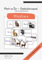 Vorschau - Arbeitsblätter - Waldtiere - Merk es Dir! Gedächtnisspiel (Tiere im Wald) - Deckblatt