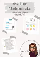 Vorschau - Stundenentwürfe - 4 Kalendergeschichten - mit ABs und Verlaufsplänen - Deckblatt