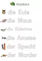 Vorschau - Arbeitsblätter - 3 Arbeitsblätter - Tiere im Wald schreiben vs nachspuren - Seite 3