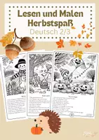 Vorschau - Text - Lesen und Malen HERBST: 10 Texte für Klasse 2/3 - Deckblatt