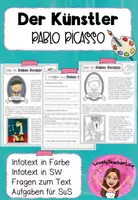 Vorschau - Arbeitsblätter - Infotext: Der Künstler Pablo Picasso - Deckblatt