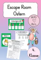 Vorschau - Stationenlernen - Escape Room: Ostern (Deutsch Klasse 4) - Deckblatt