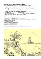 Vorschau - Arbeitsblätter - DaF DaZ A1 A2 Verben im Perfekt Am See mit Lösung - Deckblatt