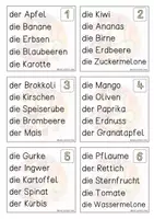 Vorschau - Bildkarten - Obst und Gemüse, Lesen und Merken DAZ - Seite 1