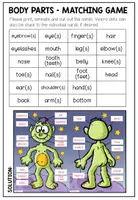 Vista previa - Refuerzo / NEE / Materiales de apoyo - BODY PARTS - Matching Game - página 1