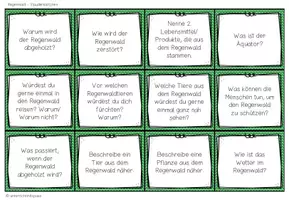 Vorschau - Aufgabenkarten - REGENWALD - Plauderkärtchen - Seite 2