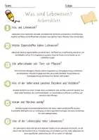 Vorschau - Arbeitsblätter - Was sind Lebewesen Arbeitsblatt DaZ 5. & 6.Klasse Lebensformen Arbeitsblatt mit Lösungen - Seite 2