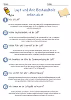 Vorschau - Arbeitsblätter - Luft und ihre Bestandteile Arbeitsblatt DaZ 5. & 6.Klasse Gasgemische Arbeitsblatt mit Lösungen - Seite 2