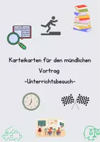 Vorschau - Lehrpläne/Lehrermaterial - Karteikarten mündlicher Vortrag - Unterrichtsbesuch -Referendariat - Deckblatt