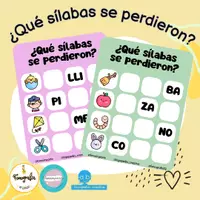 Vista previa - Hojas de trabajo - ¿Qué sílabas se perdieron? - Portada