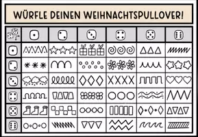 Vorschau - Mal- und Bastelvorlagen - Weihnachtspullover / Ugly Christmas Sweater würfeln, Kunst, Weihnachten - Seite 1