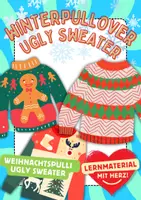 Vorschau - Arbeitsblätter - Weihnachtspulli Winterpulli Ugly Sweater Pullover Winter Ausmalbilder selbst designen ausmalen - Deckblatt