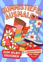 Vorschau - Arbeitsblätter - Gummistiefel Kunst Gummi Stiefel Winter Ausmalbilder selbst designen ausmalen - Deckblatt