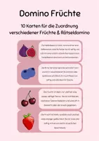Vorschau - Stationenlernen - Domino Früchte / Lese Domino - Deckblatt