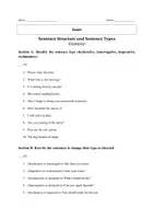 Vorschau - Arbeitsblätter - Klassenarbeit - Sentence Structure and Sentence Types - Grammar - Klassenarbeit oder Übung - Seite 1