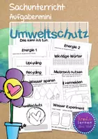 Vorschau - Stationenlernen - Umweltschutz: Aufgaben Mini für den Sachunterricht - Deckblatt