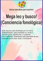 Vista previa - Hojas de trabajo - Mega leo y busco de conciencia fonológica - página 1