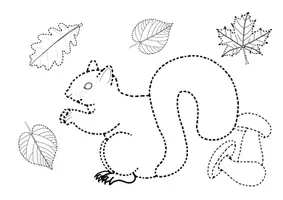 Vorschau - Arbeitsblätter - Schwungübungen Thema Herbst: 🐿🍄🍂 - Seite 1