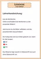 Vorschau - Fördermaterial/Inklusion - Lesedose lange Wörter mit Konsonantenhäufungen - Seite 1