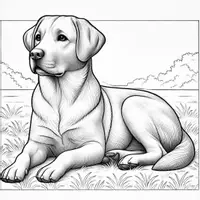 Vorschau - Mal- und Bastelvorlagen - Labrador Ausmalbilder (50 Malvorlagen) inkl. Stundenentwurf (PDF) - Seite 1