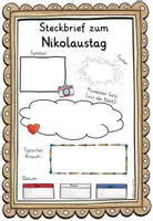 Vorschau - Arbeitsblätter - Nikolaus Grundschule / Nikolaustag Kirchenjahr Steckbrief - Seite 1