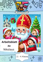 Vorschau - Arbeitsblätter - Arbeitsblatt: Die Geschichte vom Nikolaus – Lesen und Verstehen 🎅📚 - Deckblatt