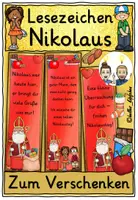 Vorschau - Mal- und Bastelvorlagen - Lesezeichen Nikolaus zum Verschenken / Gruß Nikolaustag - Deckblatt