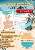 Vorschau - Arbeitsblätter - WiK - Formularerstellung: Arbeitsheft und Probearbeit - Deckblatt