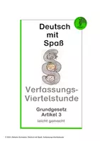 Vorschau - Arbeitsblätter - #demokratiestaerken: GG Artikel 3 leicht gemacht - Deckblatt