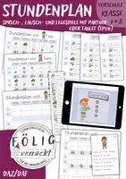 Vorschau - Spiele - Stundenplan: Lausch-, Lege und Sprechspiele + Tablet - Deckblatt