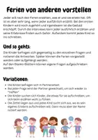 Vorschau - Arbeitsblätter - Kinder befragen sich zu den Ferien (Steckbriefe) - Seite 1